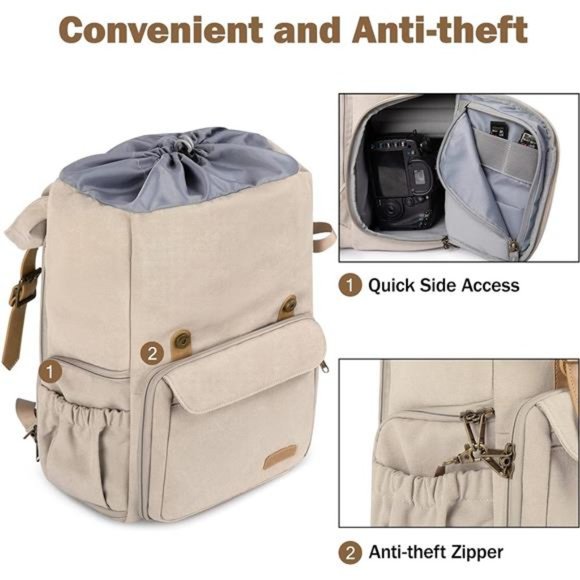 Camera Backpack,DSLR Camera Bag,Waterproof Camera Bag Backpack for Photographers - Picture 4 of 7